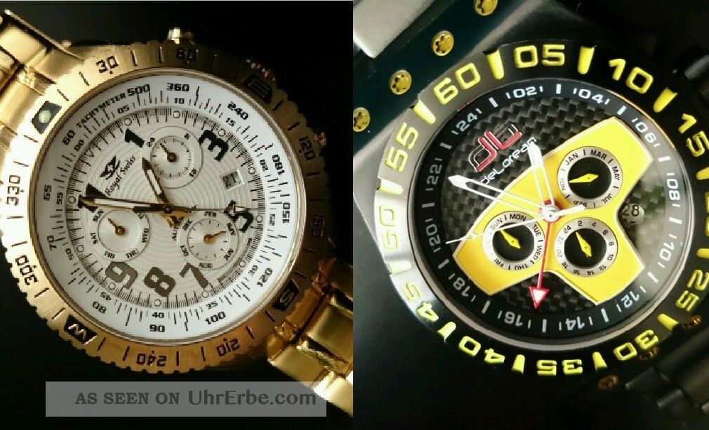 Uhrensammlung 2 Automaik Uhren Royal Swiss Vergoldet U.  Delorean Carbon Armbanduhren Bild