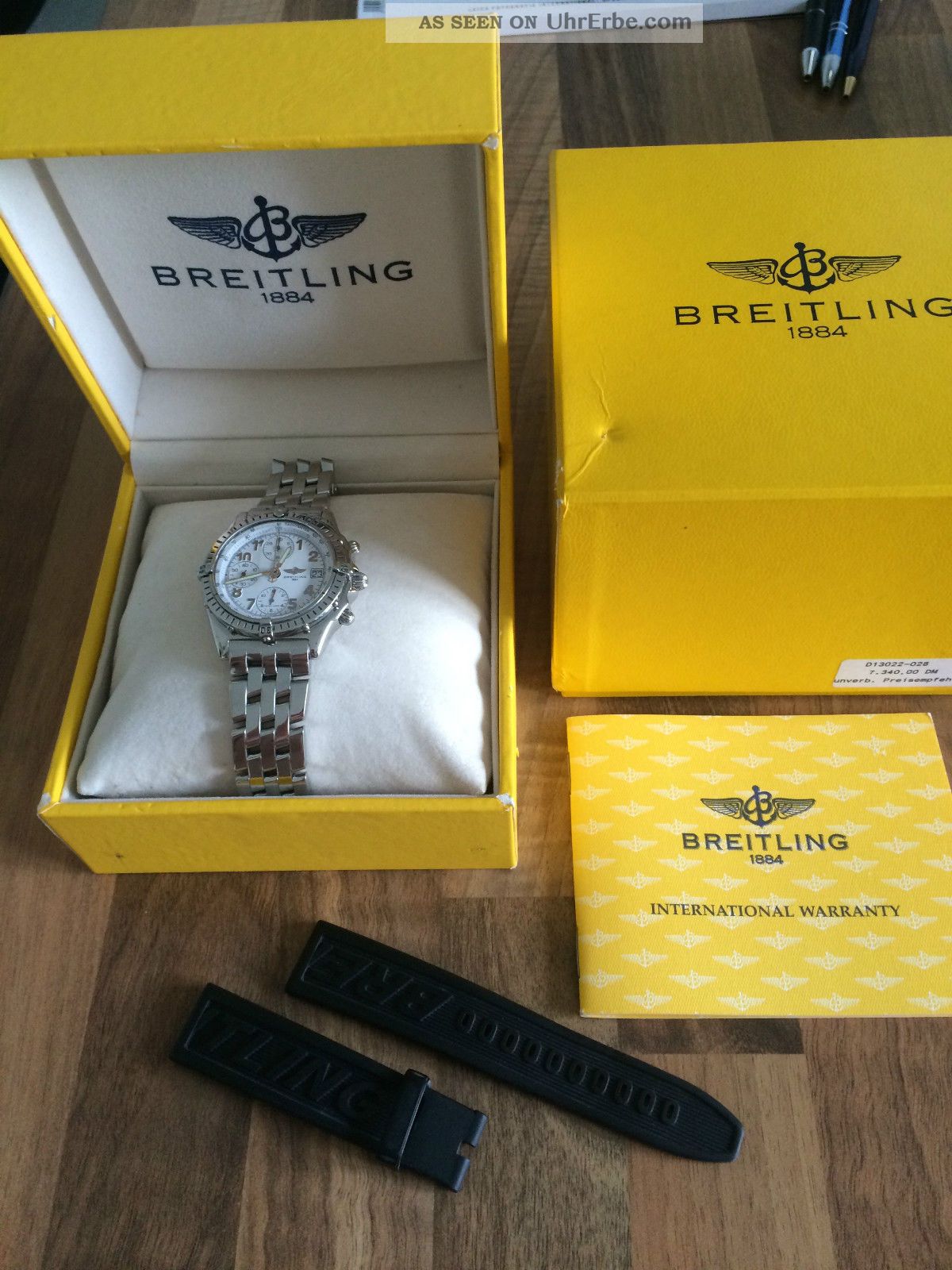 Breitling Chrosswind Stahl Mit Pilotarmband Und Zifferblatt Weiß Armbanduhren Bild
