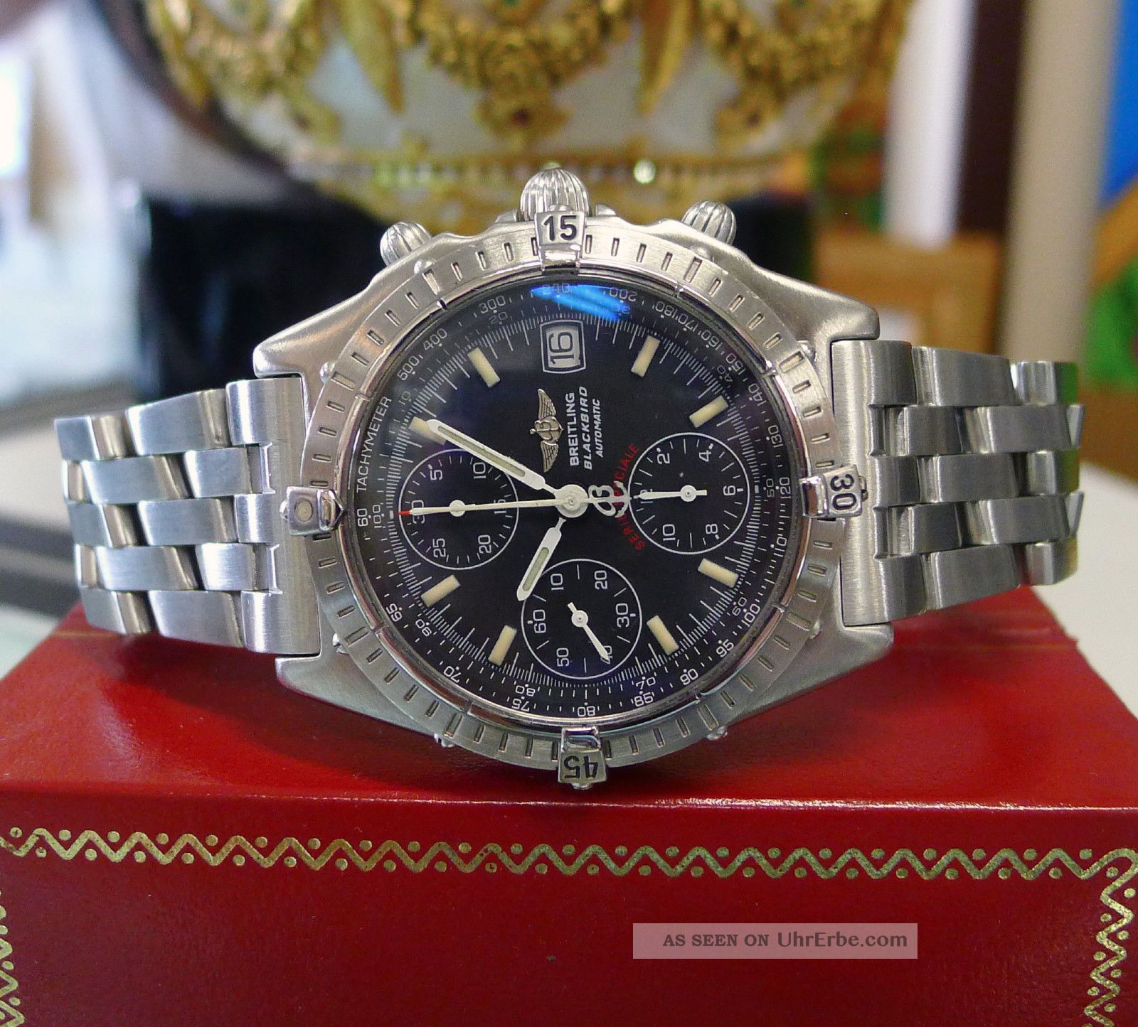 Herren Breitling Chronomat Blackbird A13050 Limitierte Auflage Edelstahl Uhr Armbanduhren Bild