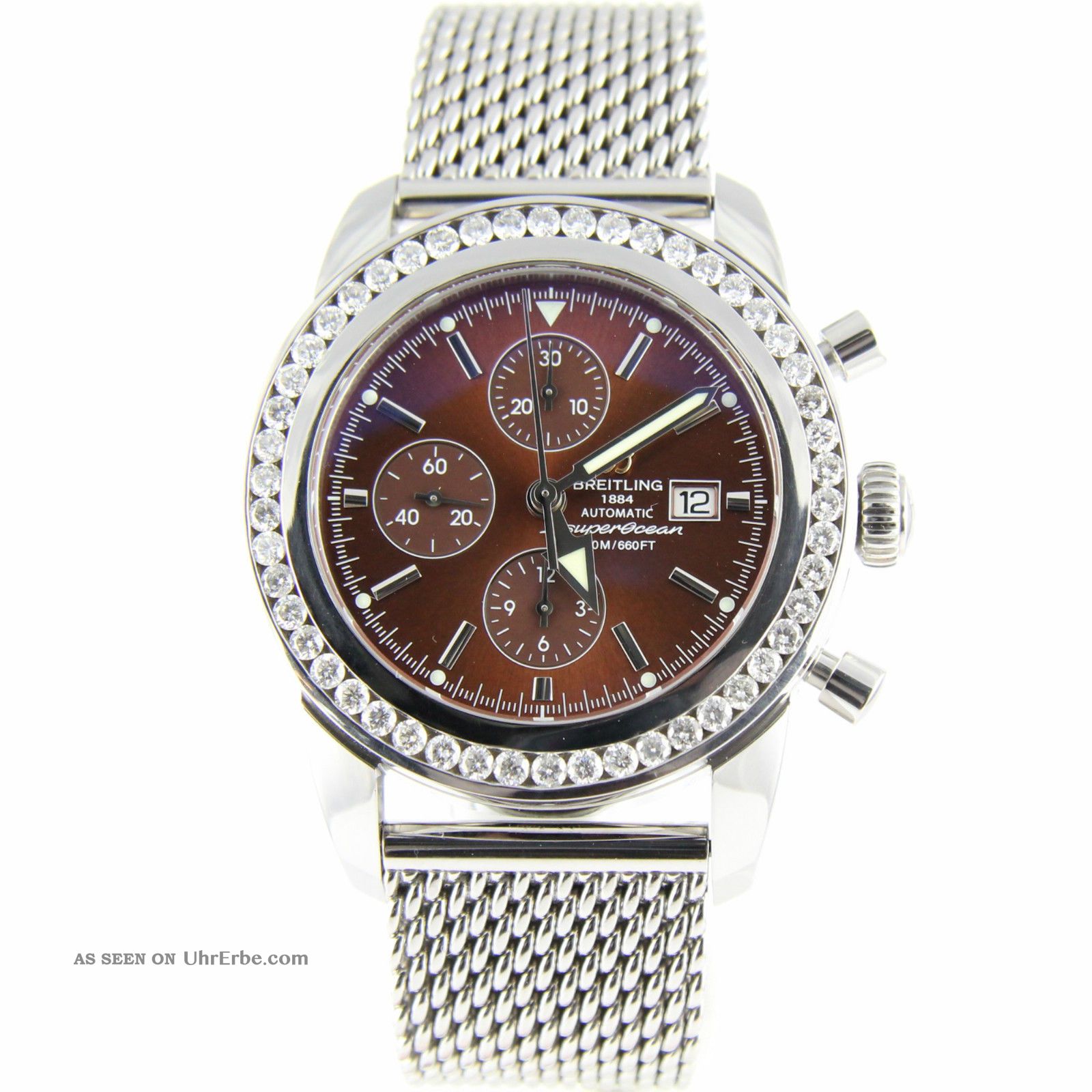 Breitling Superocean Heritage Chrono 46 A13320 3.  50k Diamanten Herren Armbanduhr Armbanduhren Bild