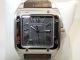 Cartier Santos 100 Automatik Uhr,  Edelstahl - Leder,  Grosses Modell Ref : W20134x Armbanduhren Bild 1