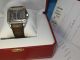Cartier Santos 100 Automatik Uhr,  Edelstahl - Leder,  Grosses Modell Ref : W20134x Armbanduhren Bild 2