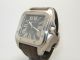 Cartier Santos 100 Automatik Uhr,  Edelstahl - Leder,  Grosses Modell Ref : W20134x Armbanduhren Bild 7