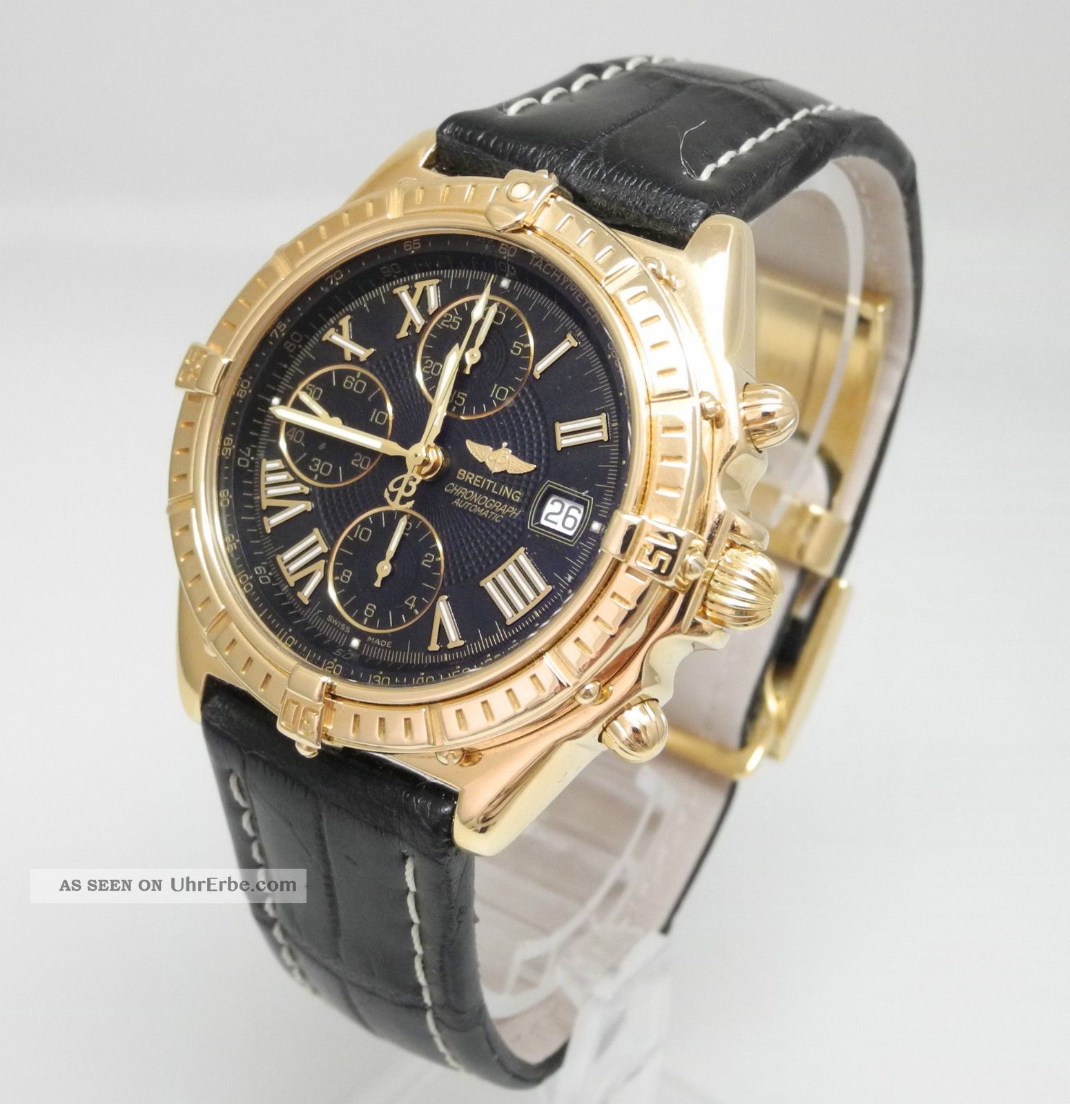 Breitling 18k/750 Gold Crosswind Faltschliesse Box U.  Papiere Armbanduhren Bild
