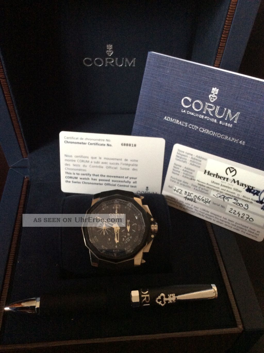 Corum Admiral ' S Cup 48 Titan Schwarz/naut.  Flaggen Armbanduhren Bild