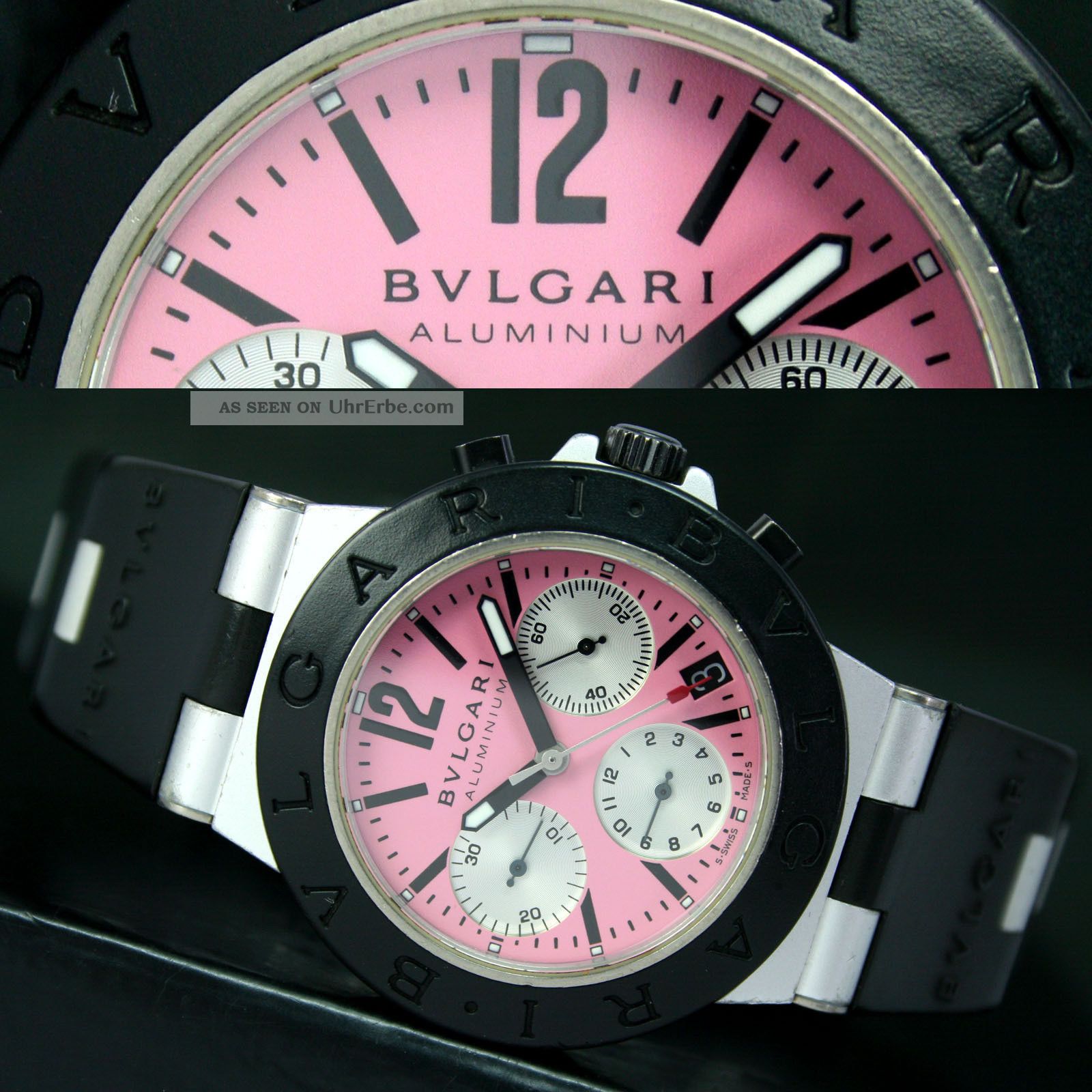 Bvlgari Aluminium Chronograph Automatik Datum Herren Uhr Watch & Armband Armbanduhren Bild