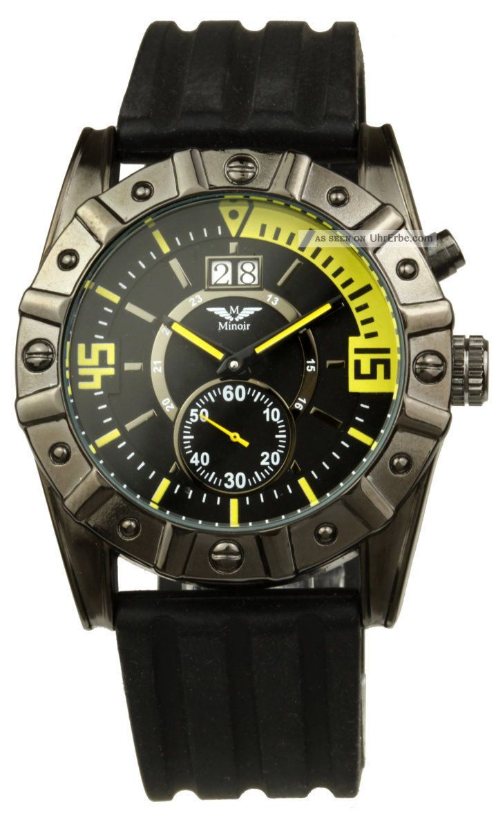 Minoir Uhren - Lannilis - Schwarze Automatikuhr,  Herrenuhr Ø 43 Mm, Armbanduhren Bild