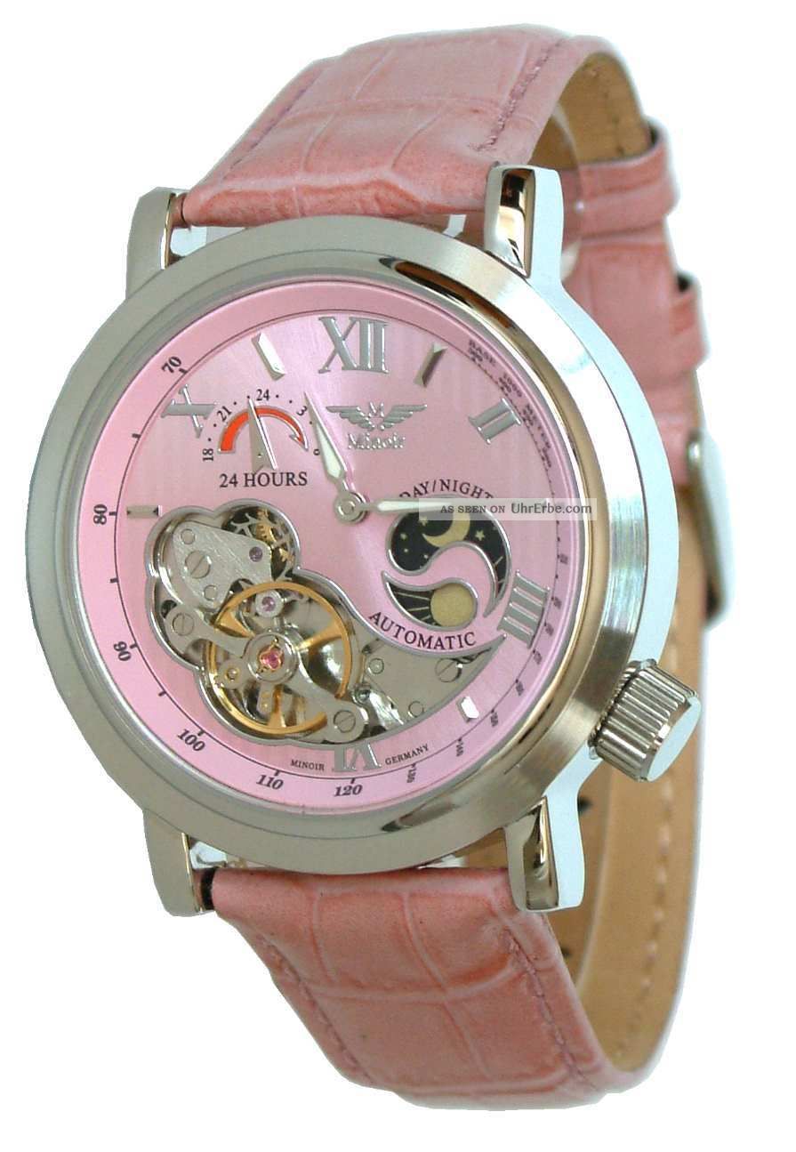 Minoir Uhren - Modell Premiere Rosé - Damenuhr - Automatikuhr,  40 Mm Armbanduhren Bild
