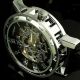 Winner Herrenuhr Edelstahl Skelett Uhr Automatik Uhr Mechanik Leder Armbanduhr Armbanduhren Bild 1