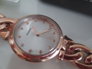 Fossil Damen Armband Uhr Es3392 Olive Rosegold Uhren Edahlstahl Damenuhr Bild