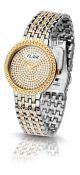 Edle Damenuhr Armbanduhr Gold Silber Bicolor Flair Strass Top Mode Trend Uhr Armbanduhren Bild 4
