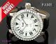 Xxl Fame Damenuhr Schwarz/weiss Stahl Pu Leder Armbanduhr Strass Top Uhr Armbanduhren Bild 5