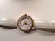 Sarah Kern Qvc Hse Damenuhr Weiß Gold Swarovskikristalle Lederarmband Armbanduhren Bild 1