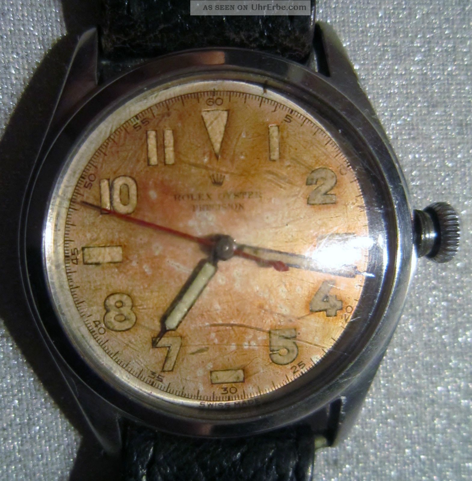 Hau Rolex Oyster Modell 4377 Precision/ Seltenem 17 Jewels Rolex - Kaliber Um 1945 Armbanduhren Bild