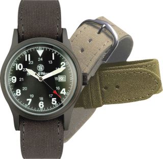 Armbanduhr Schwarz Militär Smith & Wesson Wasserdicht Bild