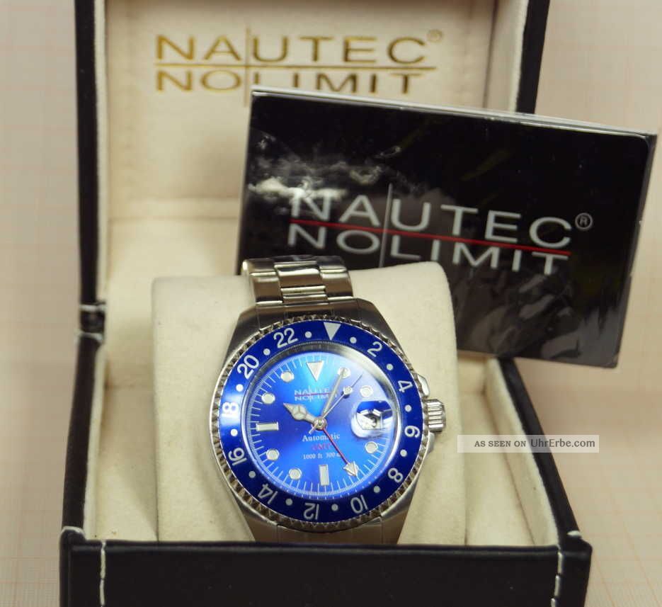 Nautec No Limit Automatic Herrenuhr (300 M Wr) Gmt In Edelstahl Armbanduhren Bild