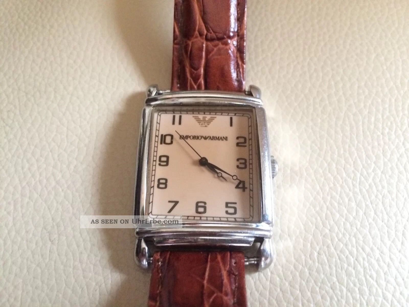 Armani Uhr Damenuhr Herrenuhr Unisex Lederarmband Braun Armbanduhren Bild