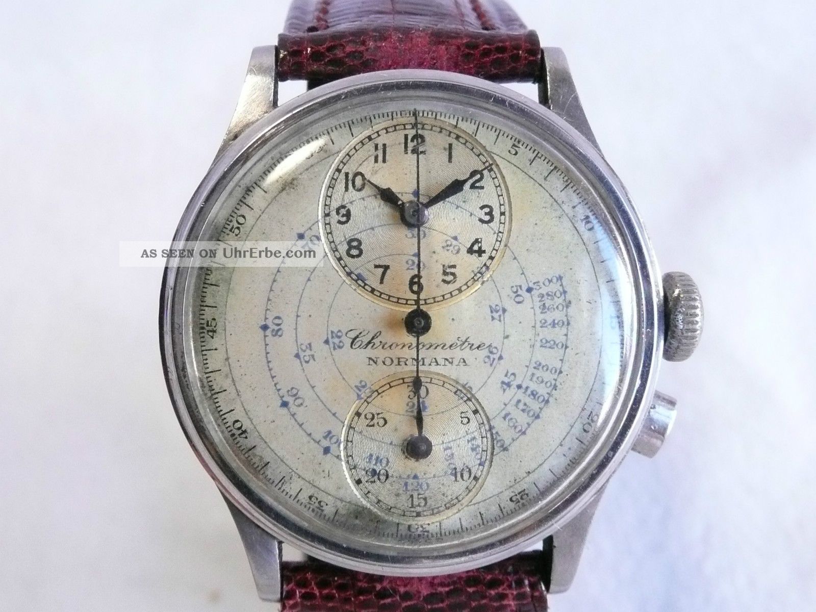 Rar: Normana 1 - Drücker Chrono,  Stahl,  1940er Jahre Armbanduhren Bild