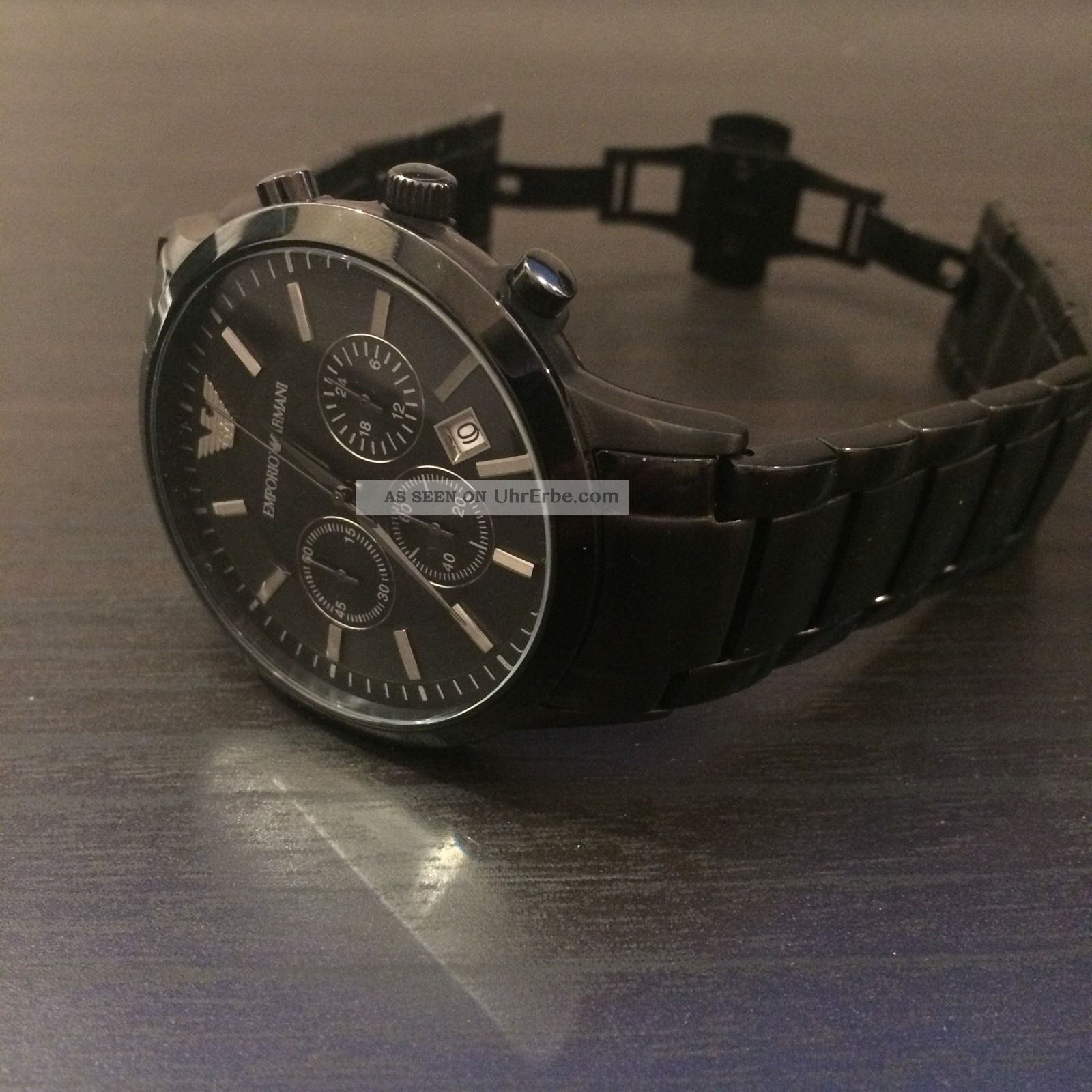 Emporio Armani Ar2453 Herren Uhr Chronograph Edelstahl Schwarz Armbanduhren Bild