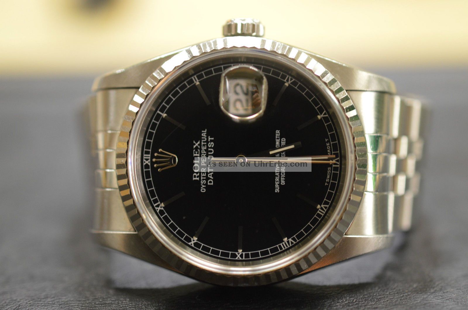 Rolex Oyster Perpetual Datejust Ref.  16234 Stahl Automatic Chronometer Schwarz Armbanduhren Bild