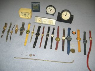 Konvolut Armbanduhren,  Wecker,  Schmuck - Sammler,  Bastler Bild