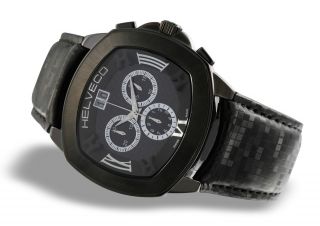 Schwarz Swiss Made Helveco Geschenkset Uhr,  Kugelschreiber,  Manschettenknöpfe Bild