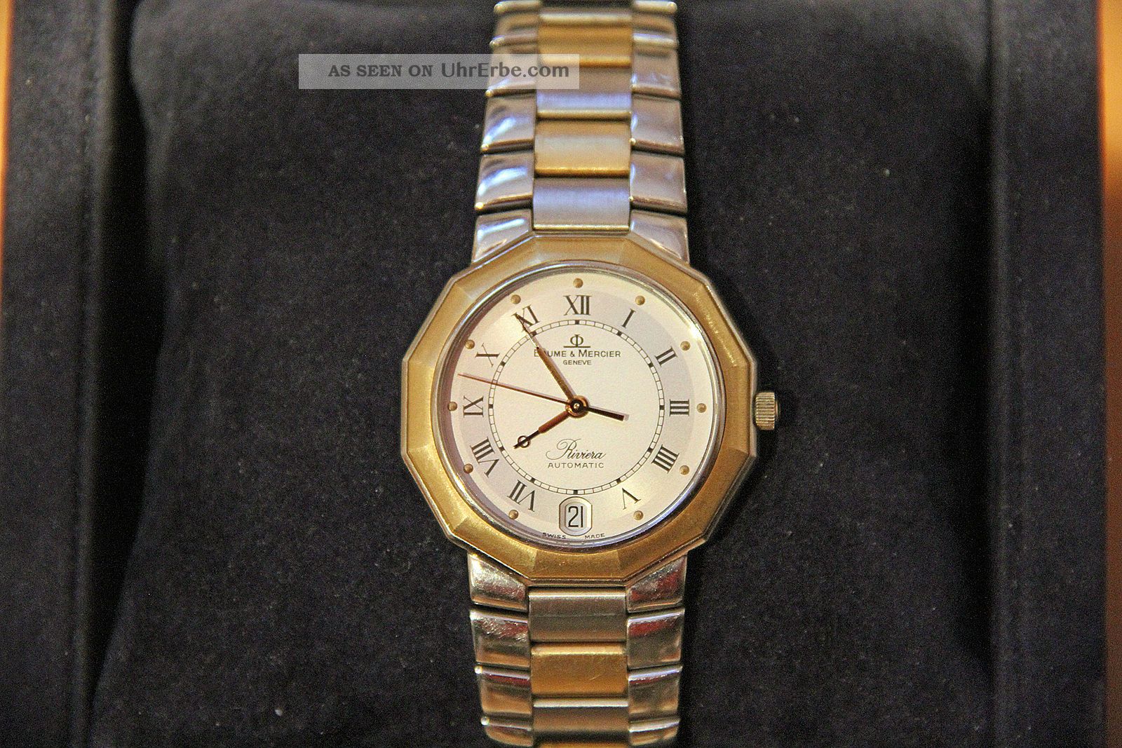 Baume & Mercier Luxusuhr Riviera Automatic,  Edelstahl & Gold,  2002 Armbanduhren Bild