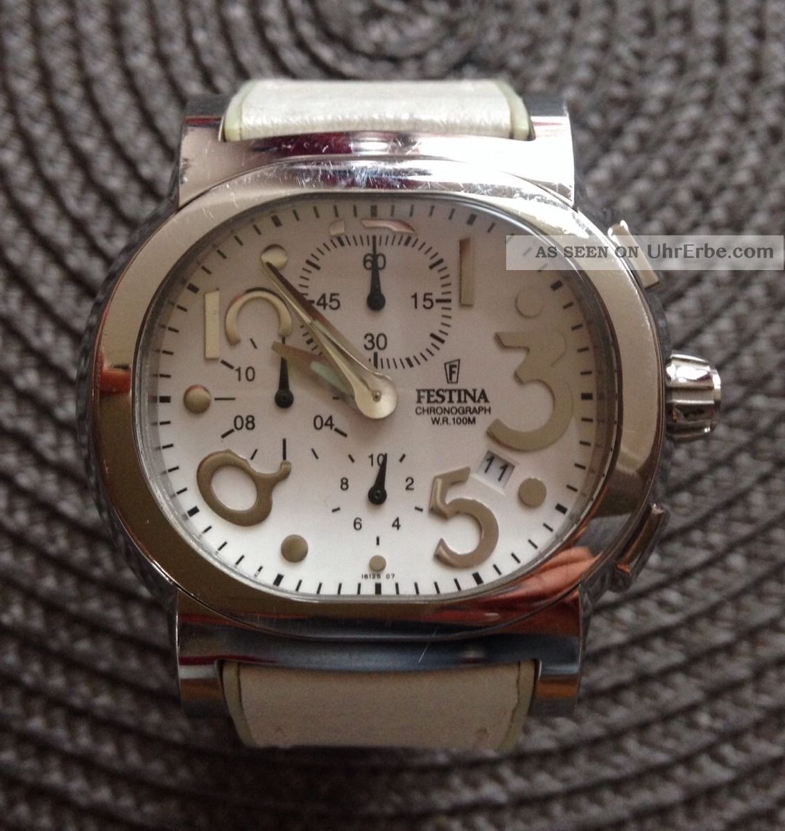 Festina Damenuhr Uhr Weiss Silber Sportlich Edel Chronograph Armbanduhren Bild