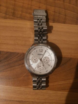 Fossil Damenuhr Uhr Silber Swarowski Armbanduhr Bild