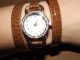 Schicke Damen Quarz Armbanduhr Braun Wickelband Strass Armbanduhren Bild 1