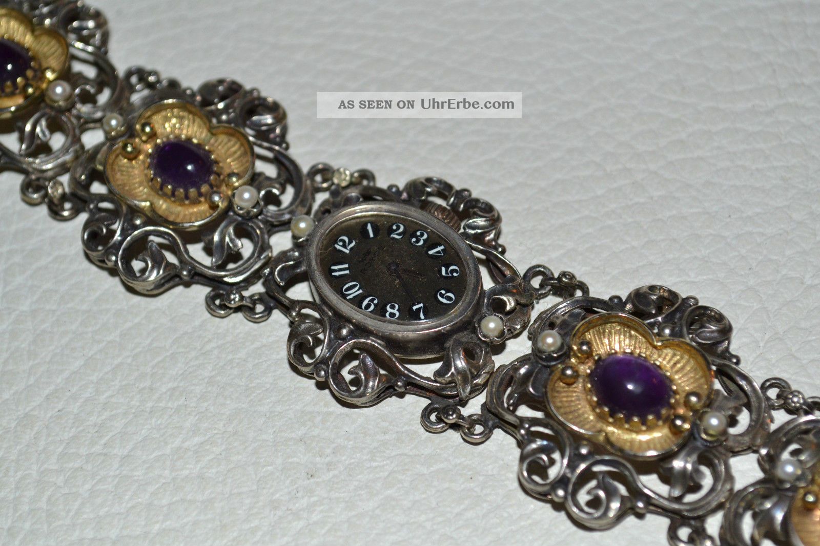 Royce Damen Trachten Armbanduhr Aus 835 Silber Mit Amethyst Damenuhr Uhr Tracht Armbanduhren Bild