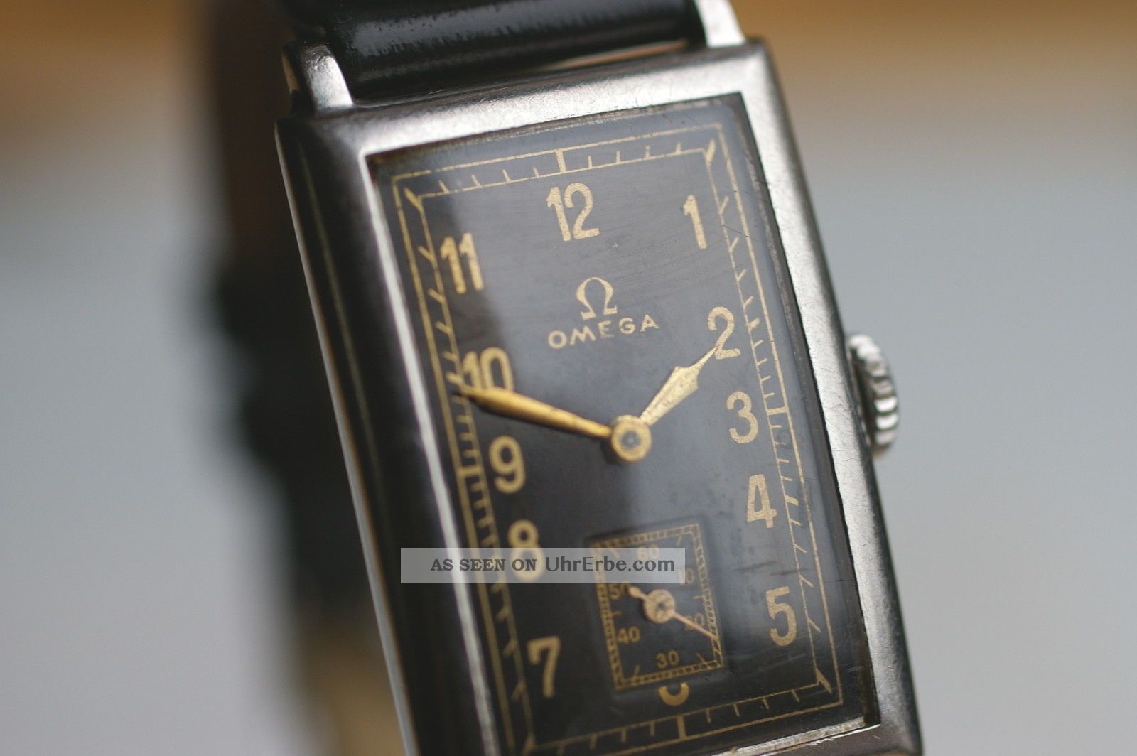 Omega Armbanduhr Kaliber T17 Schwarzes Zifferblatt 1930er Rare Sammleruhr Top Armbanduhren Bild