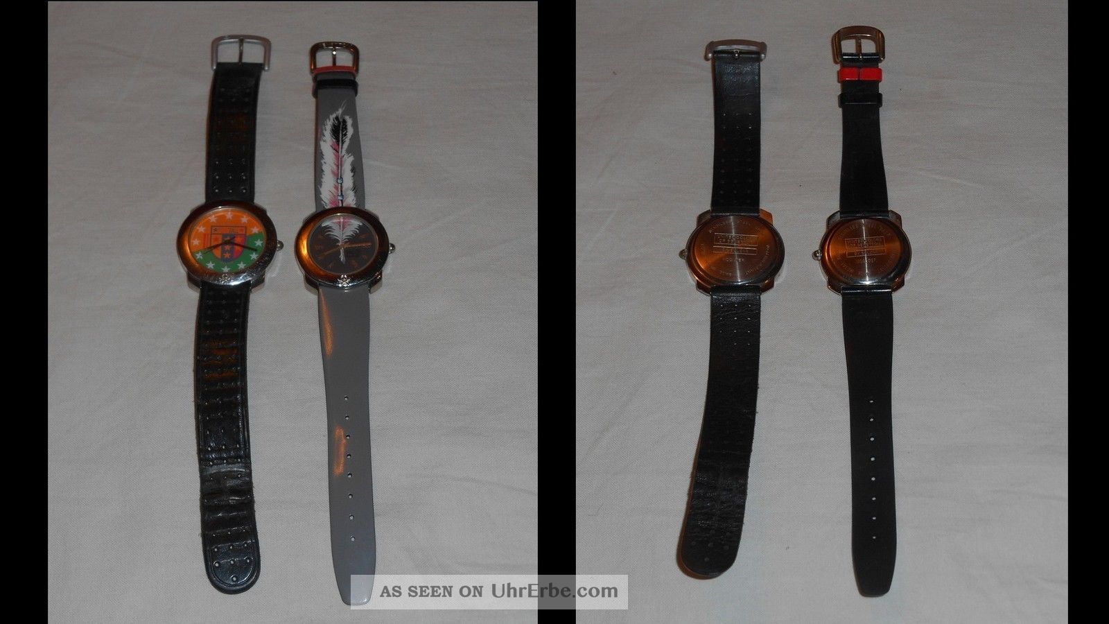 Benetton By Bulova,  Ucb,  2 Uhren,  Football Und Feder,  Getragen,  Funktionstüchtig Armbanduhren Bild