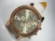 Damen Uhr Strass Zirkonia Gross Rosé - Gold Chronograph Kroko Lederarmband Armbanduhren Bild 7