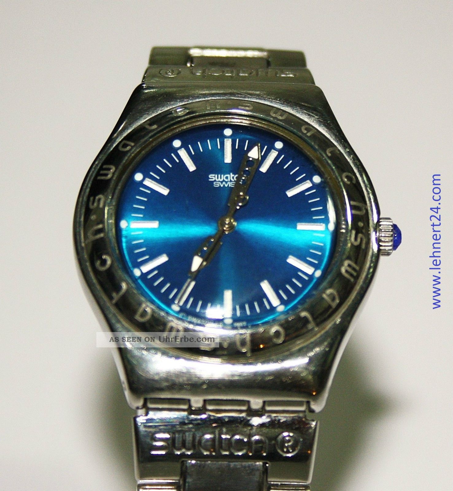Damenuhr Swatch Escapade Yls111g Irony Edelstahl Blau Mit Neuer Batterie.  Top Armbanduhren Bild