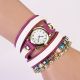 Damen Circumvolute Kristall - Armband Lederband - Kette Quarz - Armbanduhr Armbanduhren Bild 1