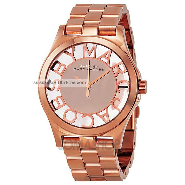 Marc Jacobs Damen Uhr Mbm3207 Henry Skeleton Chronograph Edelstahl Quarz Mode Armbanduhren Bild
