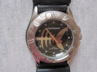 Fishbone Uhr Damen Armbanduhr,  Schwarzes Gewebeband Mit Kunststoff Bild