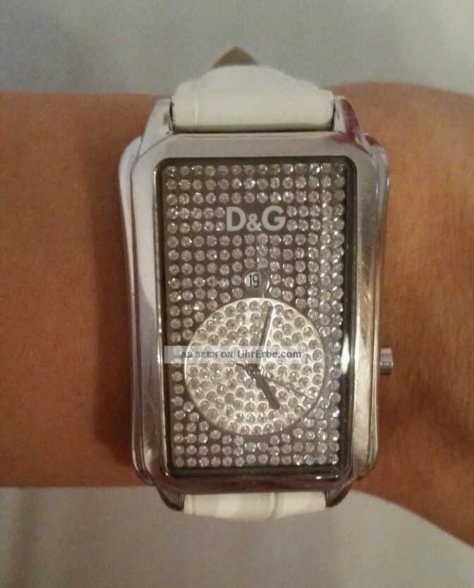 D&g Dolce & Gabbana Damenuhr Luxus Weiß Lederarmband Armbanduhren Bild