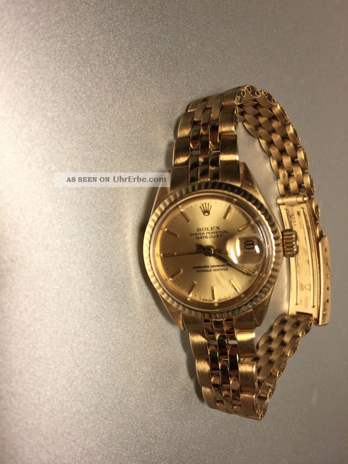 Rolex Lady Datejust,  Gold 750,  Automatik,  Datumlupe,  Zertifikat - Von Privat Armbanduhren Bild
