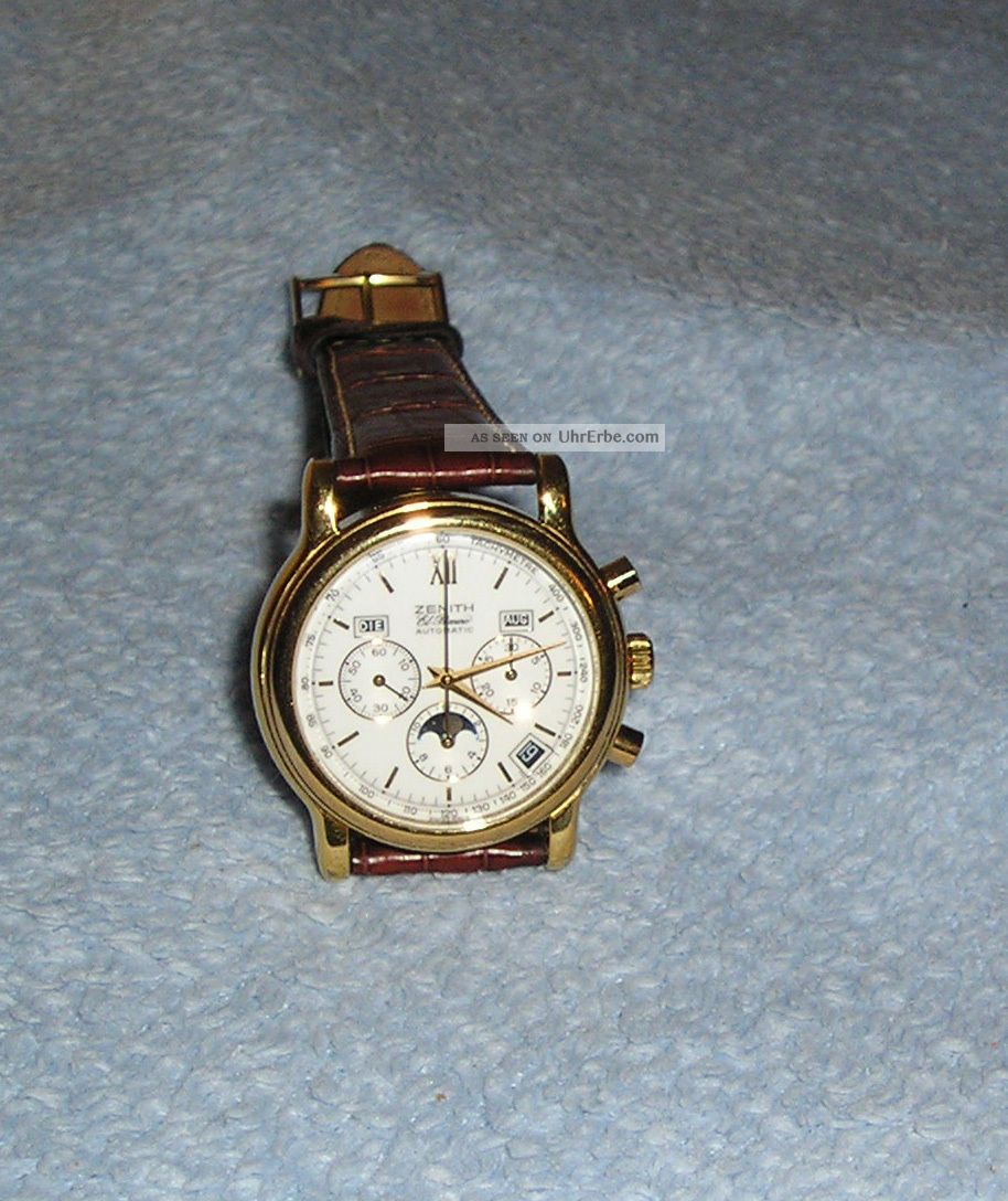 Hau Zenith El Primero Automatik Chronograph Golddouble,  Bj.  2000,  Ca.  10 X Getragen Armbanduhren Bild