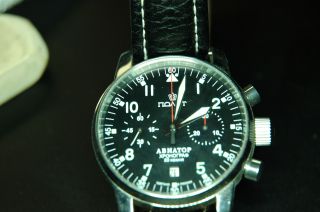 Armbanduhr,  Poljot,  Fliegerchrono,  Lederarmband,  Edelstahl - Gehäuse Bild