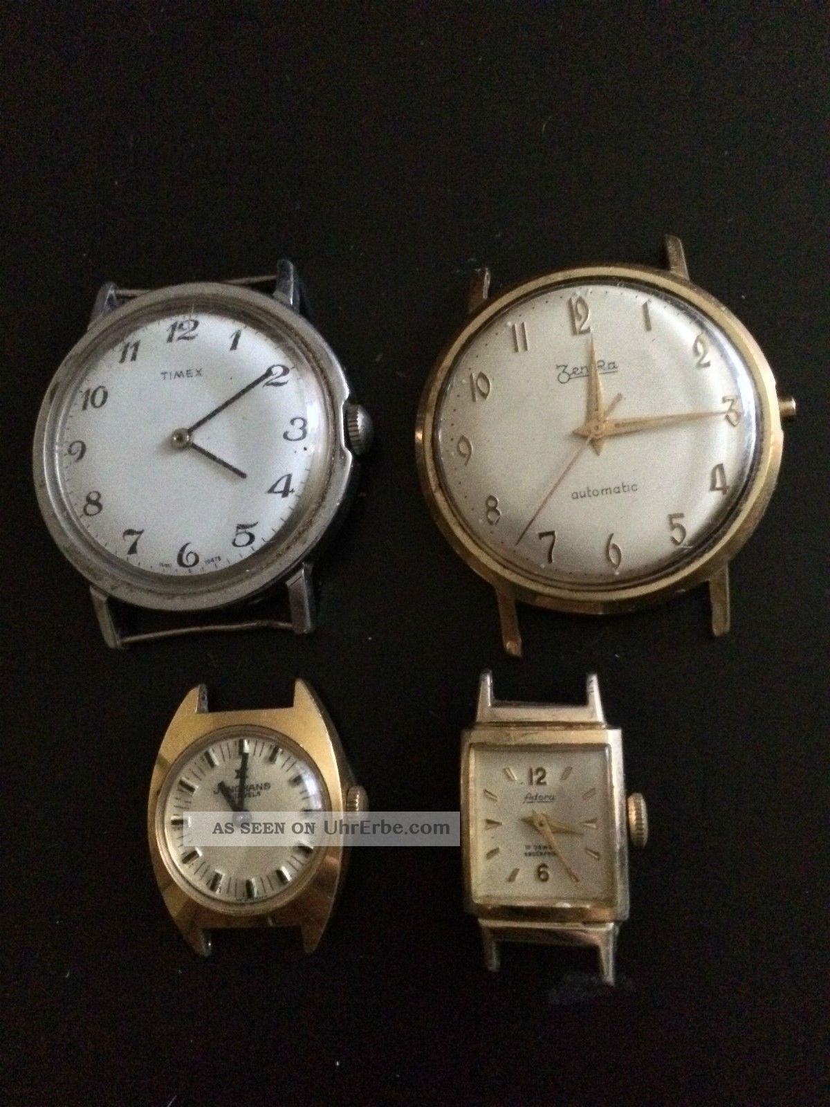 4x Vintage Armbanduhren Handaufzug & Automatik - Junghans,  Zentra,  Adora,  Timex Armbanduhren Bild
