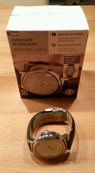 Tcm Automatik - Armbanduhr Mit Glasboden Von Tchibo Inkl.  Ovp Bild