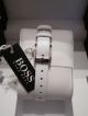 Hugo Boss 1502356 Uhr Damenuhr Lederarmband Edelstahl Analog Weiss Armbanduhren Bild 3