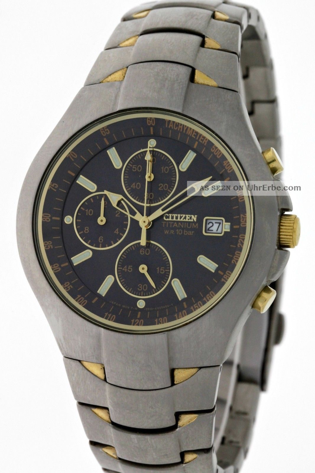Citizen Analog Chronograph Sportlich Elegant Titan/gold Box&papiere - Neuwertig Armbanduhren Bild