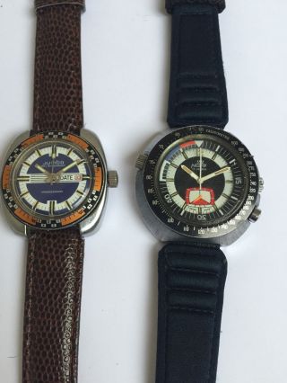 Konvolut 2 X Taucheruhr Neri Chronograph Und Jumbo Vintage Uhr 1970 Swiss Watch Bild
