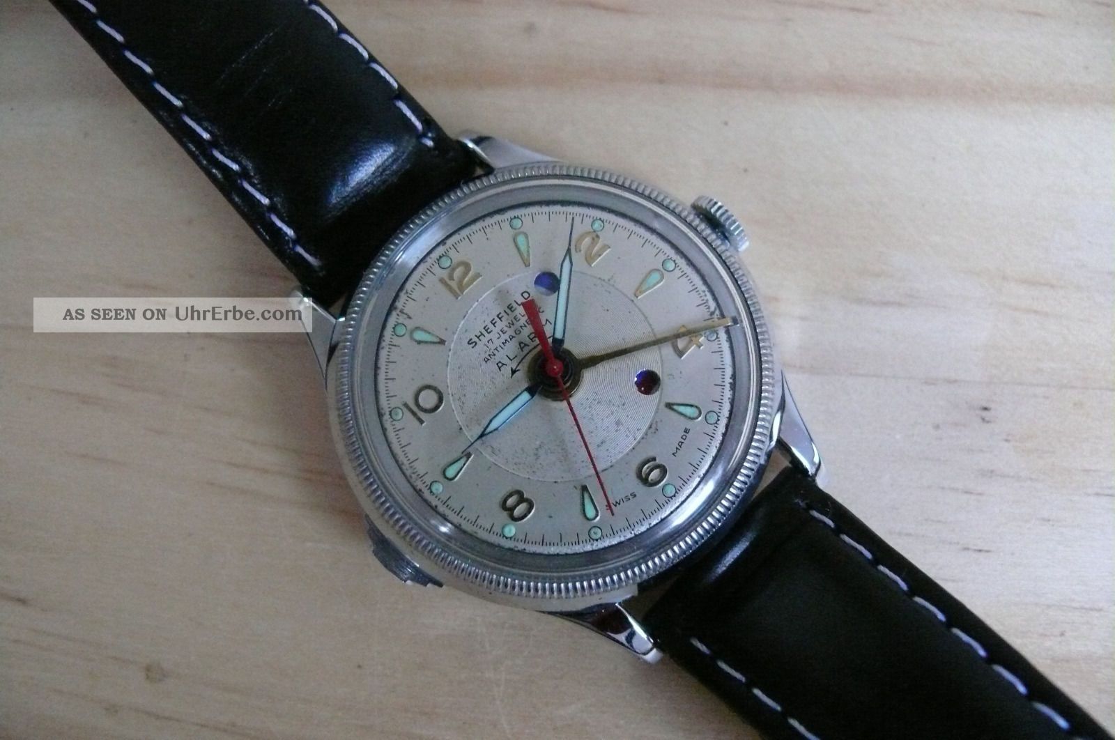 Alte Armbanduhr Mit Wecker Sheffield Swiss Made Zbl.  1 Armbanduhren Bild