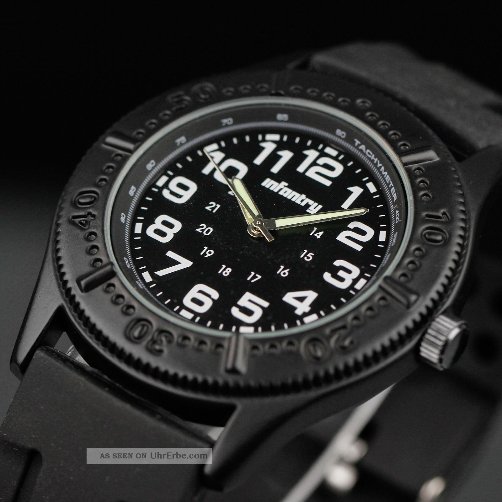 Infantry Herren Uhr Sport Mode Armbanduhr Fliegeruhr Herrenuhr Schwarz Quarzuhr Armbanduhren Bild