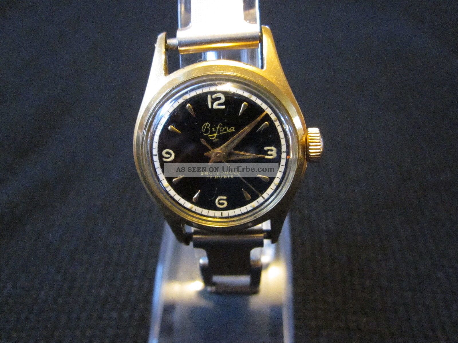 Bifora Uhr Handaufzug Hau Vergoldet 17 Rubis Walzgold Armbanduhren Bild
